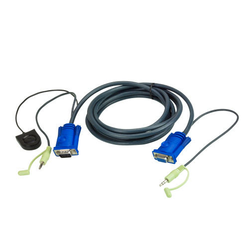 ATEN 2L-5203B video cable adapter 3 m VGA (D-Sub) + 3.5mm Black 2L-5203B