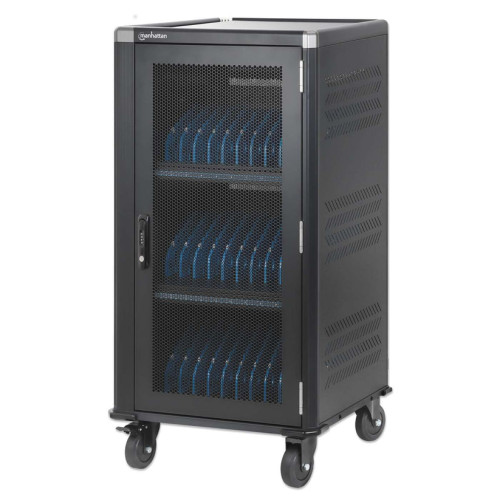 Laptop Charging Cabinet Trolley/Cart via USB-C 65W 16" 30-bay, Suitable for USB-C laptops (to 16"), iPads, MacBooks, Chromebooks, other USB-C devices, Bays 395x32.5x290mm, USB-C charging cabl