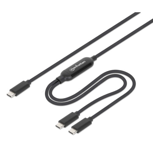 Dual USB-C to USB-C Charging Cable, 100W, 2m, Male to Two Males, Smart Power Splitter Cable, Charges Two Devices from One USB-C PD Port, Delivers up to 100W for single charging and up to 70W 