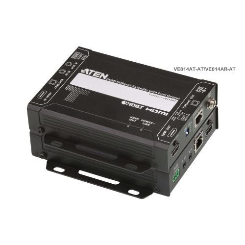 ATEN VE814A-ATA-E AV extender AV transmitter & receiver Black