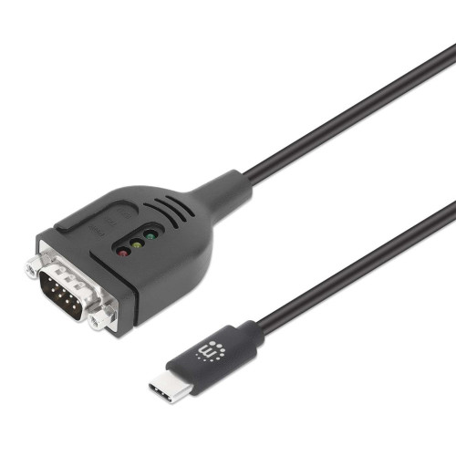 USB-C to Serial Converter cable, 1m, Male to Male, Serial/RS232/COM/DB9, Prolific PL2303GT Chip, Black cable, Three Years Warranty