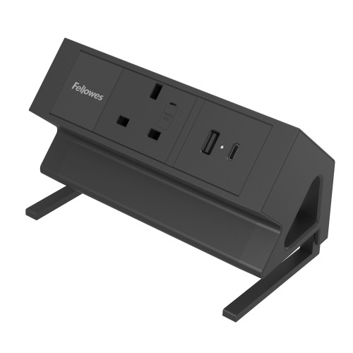 Power Desk Type G Clamp Fit 1x230v 1xUSB-A 1x USB-C Socket 2m Cable Black - 100136980