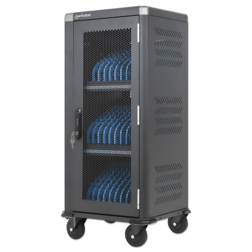 iPad to 13", MacBook Air to 13" & Chromebook 14" 30-bay Charging Trolley/Cart via USB-C (30W), Also other tablets/smartphones (with device to USB-C cable), Bays 404x27.6x283mm, USB-C charging
