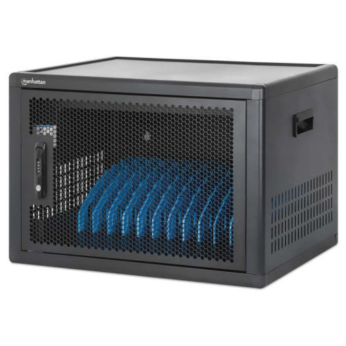 Laptop Charging Cabinet Desktop (or trolley) via USB-C 65W 16" 12-bay, Suitable for USB-C laptops (to 16"), iPads, MacBooks, Chromebooks, other USB-C devices, Bays 395x32.5x290mm, USB-C charg