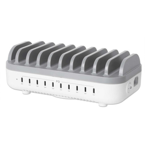 10-port USB-C Charging Station, USB-C Output: 10x 20W, Max 200W, Mains AC power (inc US/EU/UK adapters)