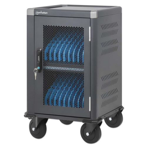 iPad to 13", MacBook Air to 13" & Chromebook 14" 20-bay Charging Trolley/Cart via USB-C (30W), Also other tablets/smartphones (with device to USB-C cable), Bays 330x25x235mm, USB-C charging c