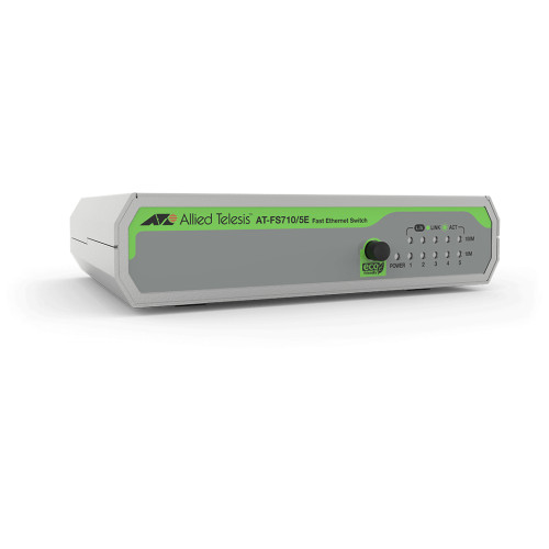 Allied Telesis FS710/5E Unmanaged Fast Ethernet (10/100) Green, Grey AT-FS710/5E-60