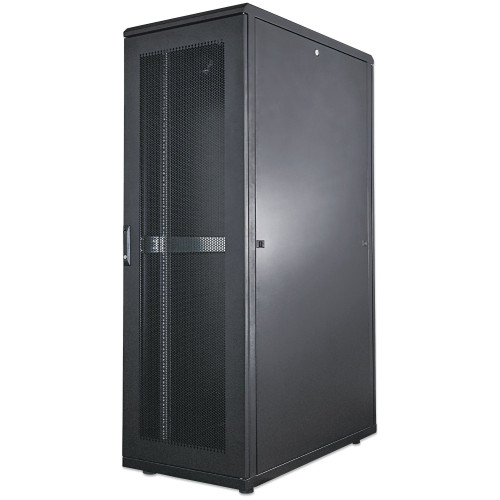 19" Server Cabinet - Free Standing, 42U, 800x1000mm (width x depth), Black, Assembled, Max 1500kg, Multi-Point Door Lock, One Lock Per Side Panel, Usable Depth 123 to 773mm, IP20 rated, Rack,