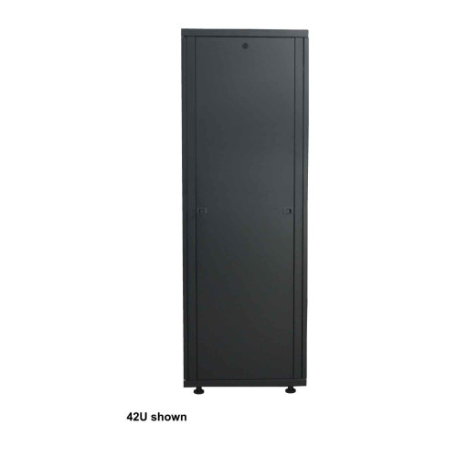 19" Network Cabinet - Free Standing (Basic), 32U, 600x800mm (width x depth), Black, Flatpack, Max 600kg, Single-Point Door Lock, One Lock Per Side Panel, Usable Depth 123 to 573mm, Rack, IP20