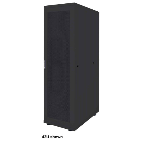19" Network Cabinet - Free Standing (Basic), 26U, 600x1000mm (width x depth), Black, Flatpack, Max 600kg, Single-Point Door Lock, One Lock Per Side Panel, Usable Depth 123 to 773mm, Rack, IP2
