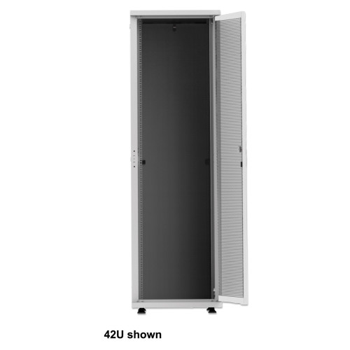19" Network Cabinet - Free Standing (Basic), 42U, 600x1000mm (width x depth), Grey, Flatpack, Max 600kg, Single-Point Door Lock, One Lock Per Side Panel, Usable Depth 123 to 773mm, Rack, IP20