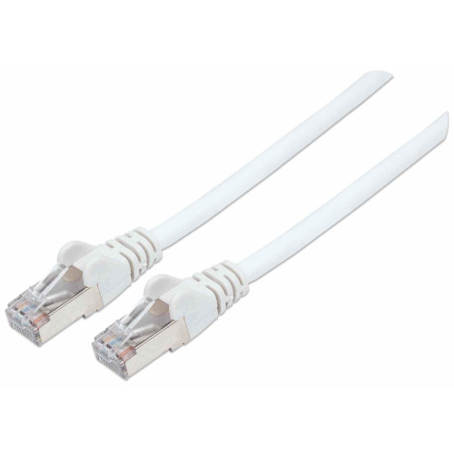 Network Patch Cable, Cat7 Cable/Cat6A Plugs, 0.25m, White, Copper, S/FTP, LSOH / LSZH, PVC, RJ45, Gold Plated Contacts, Snagless, Booted, Lifetime Warranty