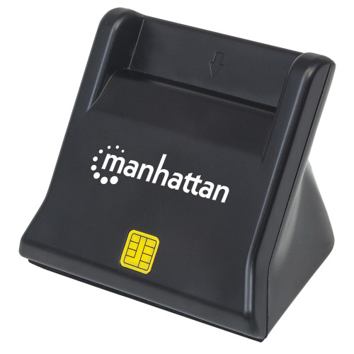 USB-A Smart/SIM Card Reader, 480 Mbps (USB 2.0), Desktop Standing, Friction Type compatible, Hi-Speed USB, Cable 86cm, Black, Three Year Warranty