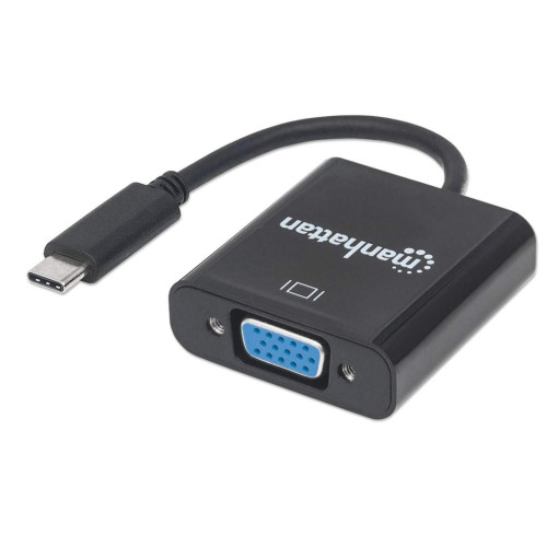 USB-C to VGA Converter Cable, 1080p@60Hz, Black, 8cm, Male to Female, Lifetime Warranty, Equivalent to CDP2HD