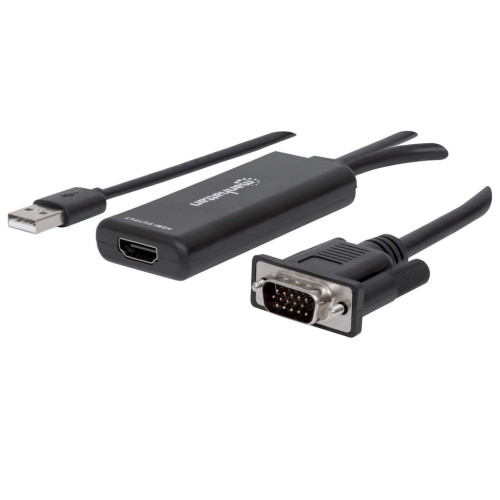 VGA and USB-A to HDMI Converter, Analog VGA Video and USB Audio to Digital HDMI Signal, 1920x1080, 1080p@60Hz, 24-bit colour, 1.65 Gbps / 165 MHz, Three Year Warranty
