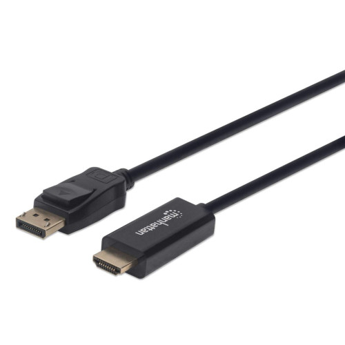 DisplayPort 1.2 to HDMI Cable, 4K@60Hz, 1m, Male to Male, DP With Latch, Black, Not Bi-Directional, Three Year Warranty, Equivalent to 3F-DP-HDMI-4K60-HDR
