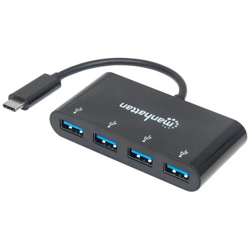 USB-C Dock/Hub, Ports (x4): USB-A (x4), 5 Gbps (USB 3.2 Gen1 aka USB 3.0), USB powered (no external power supply required), Cable 20cm, Equivalent to HB30C4AB