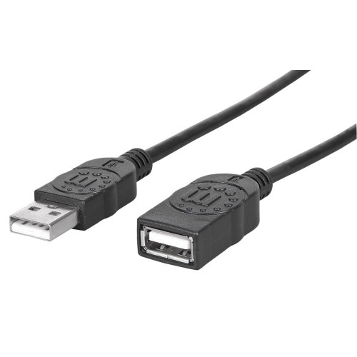 USB-A to USB-A Extension Cable, 1m, Male to Female, 480 Mbps (USB 2.0), Hi-Speed USB, Black, Lifetime Warranty, Equivalent to USBEXTAA3BK