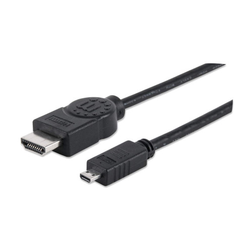 HDMI to Micro HDMI Cable with Ethernet, 4K@30Hz, 2m, Male to Male, Black, Ultra HD 4k x 2k, Fully Shielded, Gold Plated Contacts, Lifetime Warranty, High Speed, Equivalent to HDADMM2M