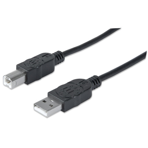 USB-A to USB-B Cable, 3m, Male to Male, 480 Mbps (USB 2.0), Hi-Speed USB, Black, Lifetime Warranty, Equivalent to USB2HAB3M.