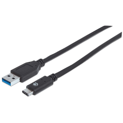 USB-C to USB-A Cable, 1m, Male to Male, 10 Gbps (USB 3.2 Gen2 aka USB 3.1), 3A (fast charging), SuperSpeed+ USB, Black, Lifetime Warranty, Equivalent to USB31AC1M