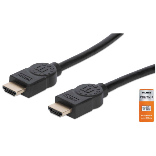 HDMI 4K@60Hz Cable with Ethernet, 1m, Certified, Suitable for ALL 4K & 1080p/HD uses - when upgrading now or have it ready for when you need it, Male to Male, Black, Ultra HD 4k x 2k, Lifetim
