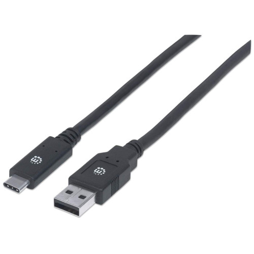 USB-C to USB-A Cable, 2m, Male to Male, 5 Gbps (USB 3.2 Gen1 aka USB 3.0), 3A (fast charging), SuperSpeed USB, Black, Lifetime Warranty