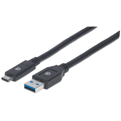 USB-C to USB-A Cable, 3m, Male to Male, 5 Gbps (USB 3.2 Gen1 aka USB 3.0), 3A (fast charging), SuperSpeed USB, Black, Lifetime Warranty
