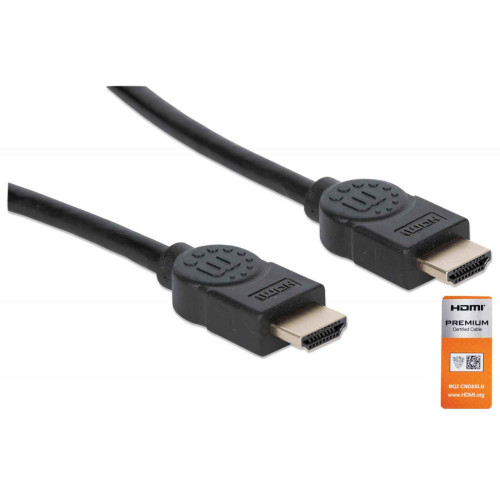 HDMI 4K@60Hz Cable with Ethernet, 1.8m, Certified, Suitable for ALL 4K & 1080p/HD uses - when upgrading now or have it ready for when you need it, Male to Male, Black, Ultra HD 4k x 2k, Lifet