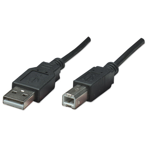 USB-A to USB-B Cable, 0.5m, Male to Male, 480 Mbps (USB 2.0), Hi-Speed USB, Black, Lifetime Warranty, Equivalent to USB2HAB50CM