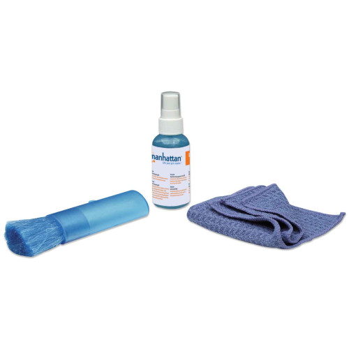 LCD Cleaning Kit (mini), Alcohol-free, Includes Cleaning Solution (60ml), Brush and Microfibre Cloth, Ideal for use on monitors/laptops/keyboards/etc, Three Year Warranty