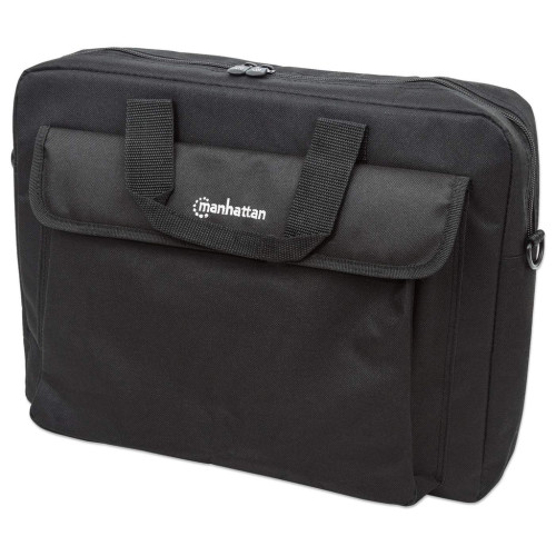 London Laptop Bag 15.6", Top Loader, Black, LOW COST, Accessories Pocket, Shoulder Strap (removable), Cheaper alternative to Targus TAR300, Notebook Case, Three Year Warranty