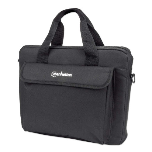 London Laptop Bag 12.5", Top Loader, Black, LOW COST, Accessories Pocket, Shoulder Strap (removable), Notebook Case, Three Year Warranty