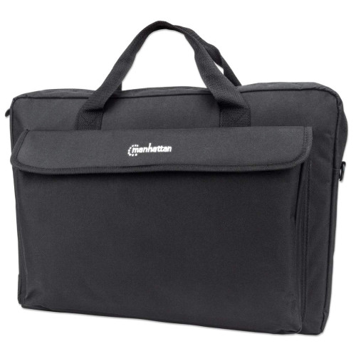 London Laptop Bag 17.3", Top Loader, Black, LOW COST, Accessories Pocket, Shoulder Strap (removable), Notebook Case, Three Year Warranty