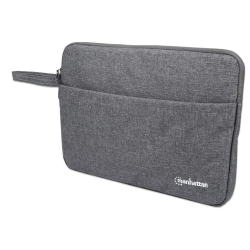 Seattle Laptop Sleeve 14.5", Grey, Padded, Extra Soft Internal Cushioning, Main Compartment with double zips, Zippered Front Pocket, Carry Loop, Water Resistant and Durable, Notebook Slipcase