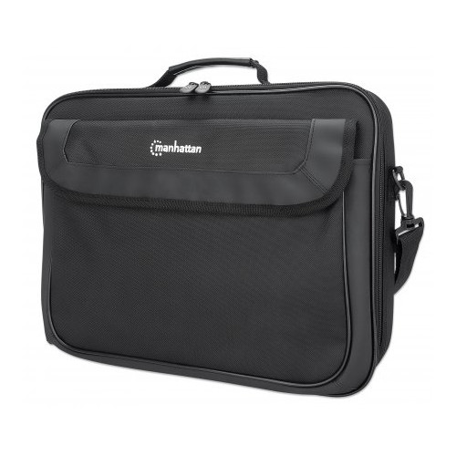 Cambridge Laptop Bag 15.6", Clamshell Design, Black, LOW COST, Accessories Pocket, Document Compartment on Back, Shoulder Strap (removable), Equivalent to Targus TAR300, Notebook Case, Three 