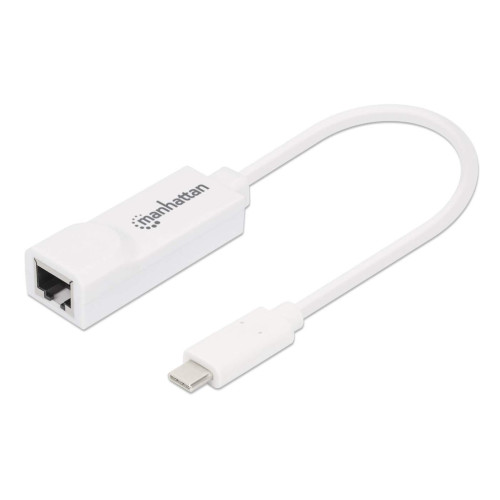 USB-C to Gigabit (10/100/1000 Mbps) Network Adapter, White, supports up to 2 Gbps full-duplex transfer speed, RJ45, Three Year Warranty, Equivalent to US1GC30W