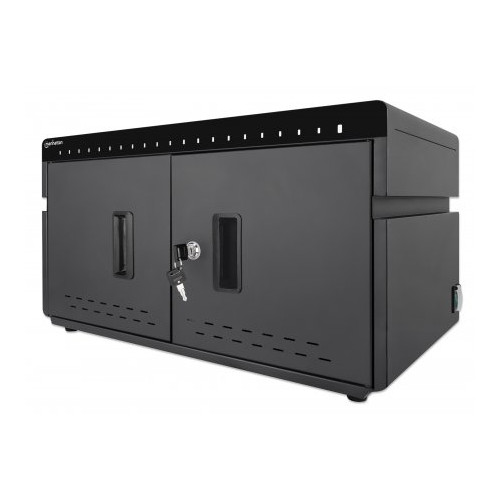 iPad to 11" 20-bay Charging Cabinet Desktop via USB-C, Also other tablets and smartphones (with device to USB-C cable), Bays 264x22x235mm, Device charging cables not included (suggest Manhatt