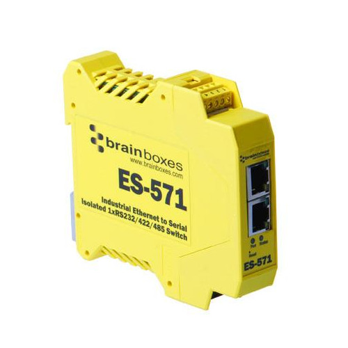 ES-571 Isolated Industrial Ethernet to Serial 1xRS232/422/485 + Ethernet Switch
