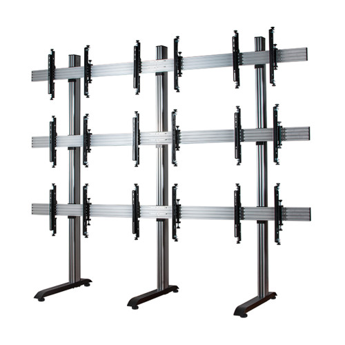 SYSTEM X - 3 x 3 Universal Freestanding Videowall Mounting System with Micro-Adjustment for 46-55" screens