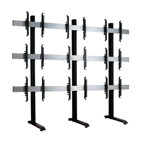 SYSTEM X - 3 x 3 Universal Freestanding Videowall Mounting System with Micro-Adjustment for 55-60" screens