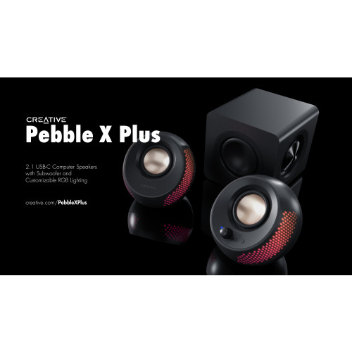 CREATIVE Pebble X Plus - 2.1 USB-C Speakers Customizable RGB Lighting