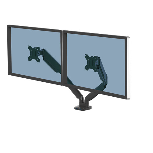 Fellowes Dual Monitor Arm - Platinum Series Monitor Mount for Two 8KG 32 Inch Screens - Adjustable Dual Monitor Desk Mount - Tilt 45&Atilde;&Acirc;&deg; Pan 180&Atilde;&Acirc;&deg; Swivel 360&Atilde;&Acirc;&deg; Rotation 360&Atilde;&Acirc;&deg;, VESA 75 x 75/100 