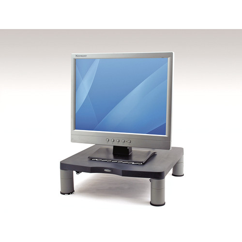 Fellowes Computer Monitor Stand with 3 Height Adjustments - Standard Monitor Riser with Cable Management - Ergonomic Adjustable Monitor Stand for Computers - Max Weight 27KG/Max Size 21" - Gr