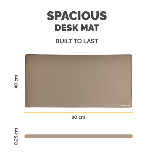 Fellowes Computer Desk Mat with Non-Slip Base Breyta Desk Mat with Antibacterial Protection Sand - 100139324