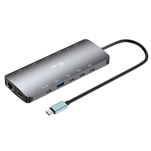 USB-C Metal Nano 3x Display Dock, 2x HDMI 1x USB-C video + Power Delivery 140W