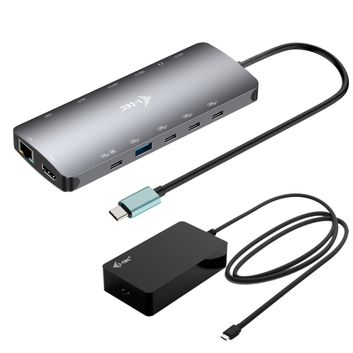 USB-C Metal Nano 3x Display Dock, 2x HDMI 1x USB-C video with Power Delivery 140W + Universal Charger 140 W