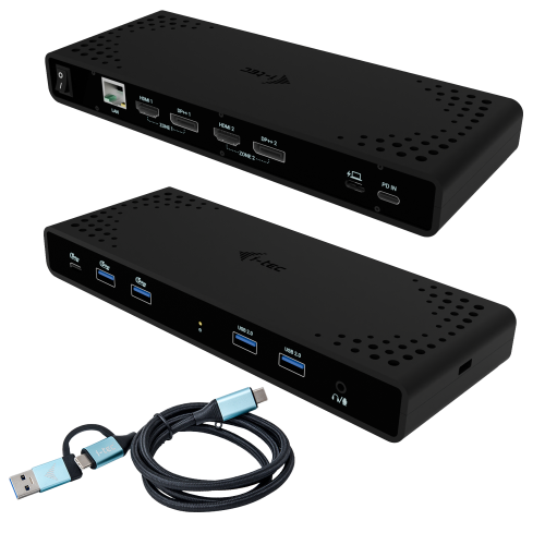 i-tec Universal Dual 4K Display Docking Station + Power Delivery 85W - CADUA4KDOCKPDB