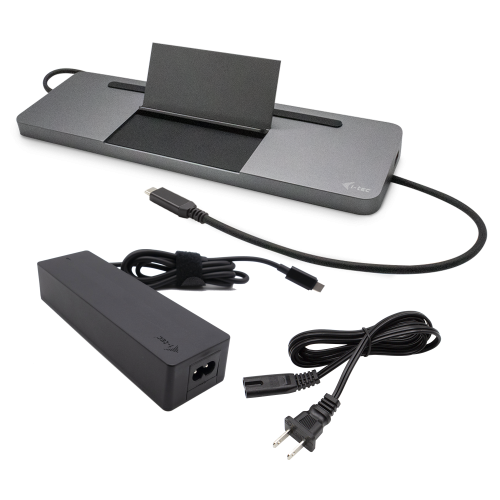SB-C Metal Ergonomic 4K 3x Display Docking Station with Power Delivery 85 W + i-tec Universal Charger 100 W