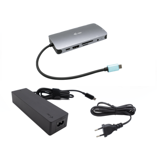 USB-C Metal Nano Dock HDMI/VGA with LAN + Charger 100W